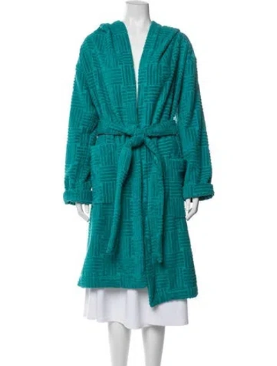 Pre-owned Bottega Veneta Patterned Robe In Blue