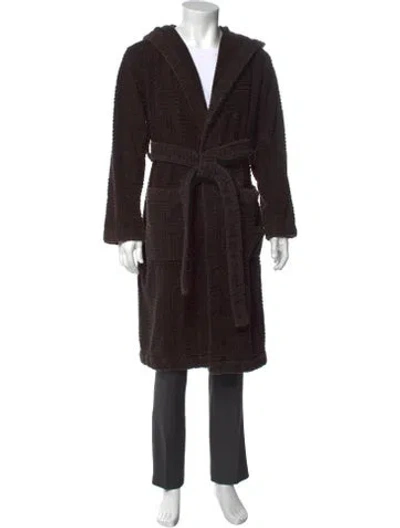 Pre-owned Bottega Veneta Patterned Robe In Brown