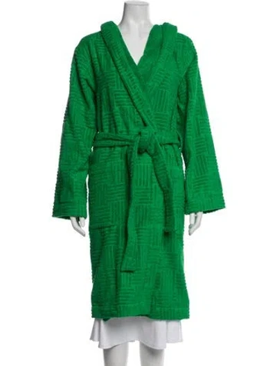 Pre-owned Bottega Veneta Patterned Robe In Green