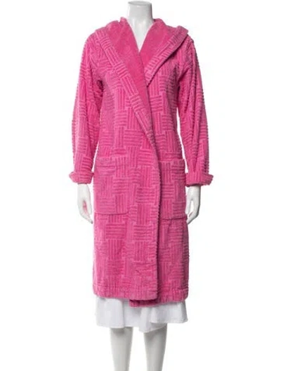 Pre-owned Bottega Veneta Patterned Robe In Pink