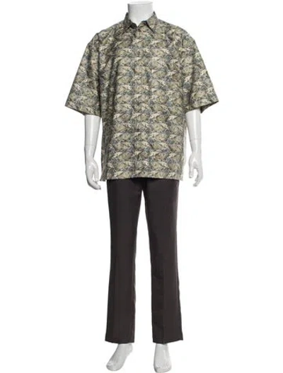 Pre-owned Bottega Veneta Patterned Short Sleeve Shirt In Grey