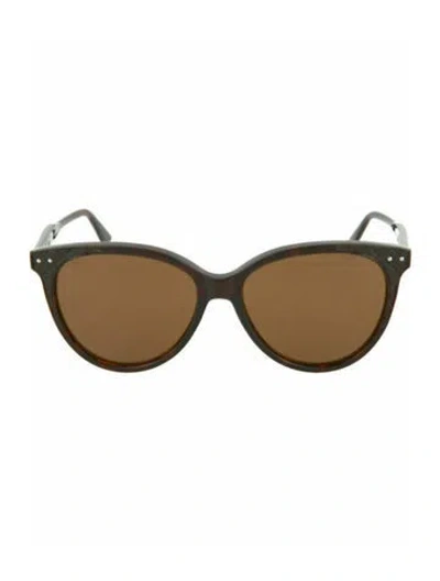 Pre-owned Bottega Veneta Patterned Sunglasses W/ Tags In Brown