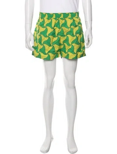 Pre-owned Bottega Veneta Patterned Swim Trunks W/ Tags In Green
