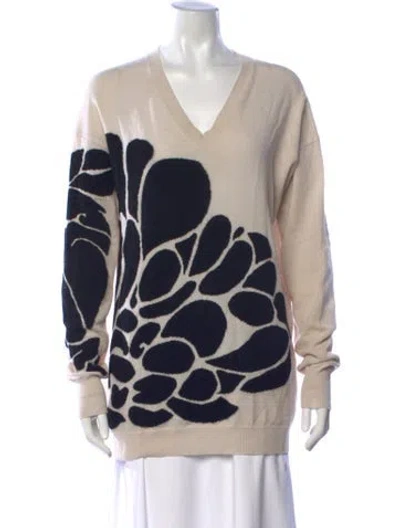 Pre-owned Bottega Veneta Patterned V-neck Sweater In Black/neutrals
