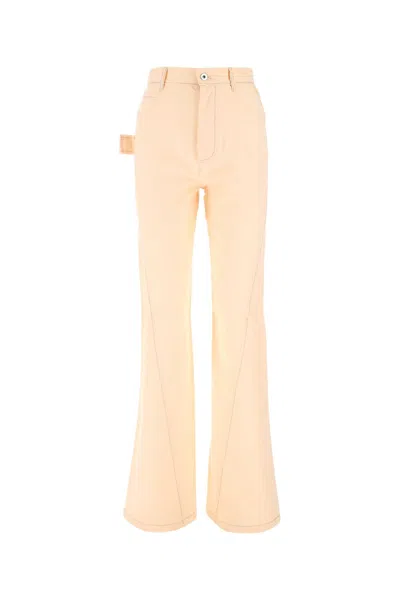 BOTTEGA VENETA PEACH COTTON WIDE LEG PANT