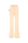 Bottega Veneta Peach Cotton Wide Leg Pant In Peach