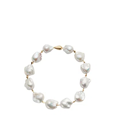 Bottega Veneta Pearl Button Necklace In White