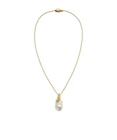 Bottega Veneta Pearl Pendant Necklace In Yellow