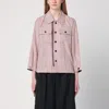 Bottega Veneta Pearl/abyss/scarlet Checked Shirt In Red