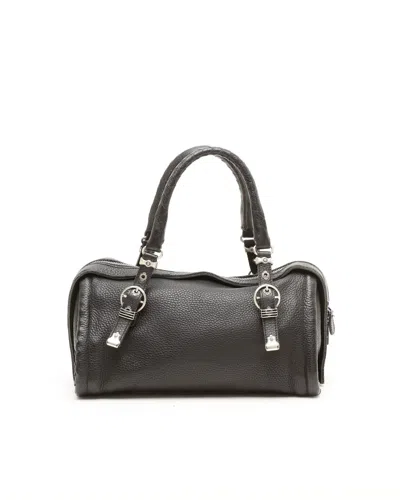 Bottega Veneta Pebbled Leather Boston Shoulder Bag In Black