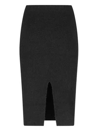Bottega Veneta Black Terry Fabric Skirt