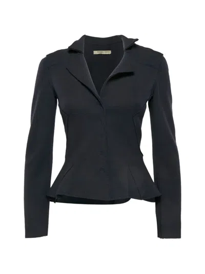Pre-owned Bottega Veneta Peplum Sculpted Blazer In Black