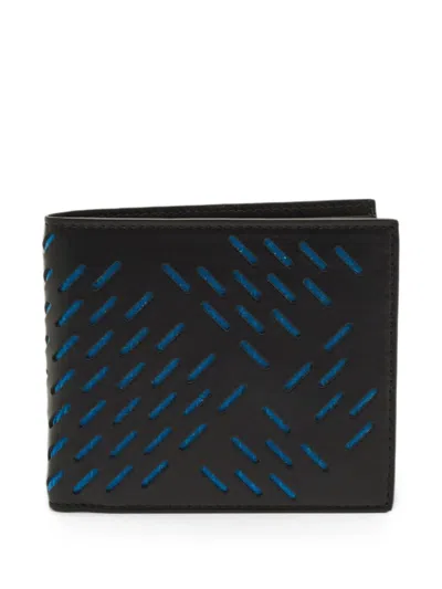 Pre-owned Bottega Veneta Perforated Bifold Wallet In Black
