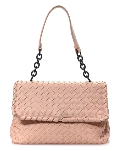 BOTTEGA VENETA BOTTEGA VENETA PETALE INTRECCIATO LEATHER SMALL OLIMPIA SHOULDER BAG  (AUTHENTIC PRE-LOVED)