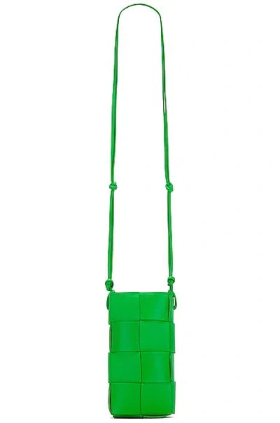 Bottega Veneta Phone Pouch In Parakeet & Gold