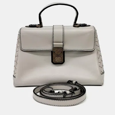 Pre-owned Bottega Veneta Piazza Grey Leather Tote And Shoulder Bag In Gray
