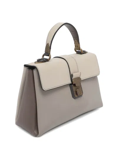 Pre-owned Bottega Veneta Small Piazza Leather Tote Bag In Neutral
