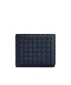 Bottega Veneta Intrecciato Piccolo Bi-fold Wallet In Black