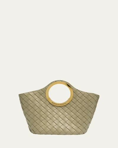 Bottega Veneta Picnic Small Leather Top-handle Bag In Green
