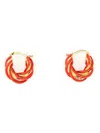Bottega Veneta Elegantly Crafted Hoop Earrings In Red