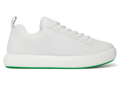 Pre-owned Bottega Veneta Pillow Leather Lowtop (women's) Sneakers In Optic White/parakeet