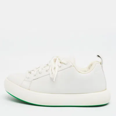 Pre-owned Bottega Veneta Pillow Size 41 White Leather Lace Up Sneakers