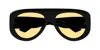 Bottega Veneta Pilot Frame Sunglasses In Black-black-yellow