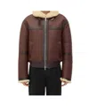 Bottega Veneta Fliegerjacke Aus Shearling In Bitter Chocolate/birch