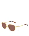 Bottega Veneta Pilot Sunglasses, 52mm In Gold