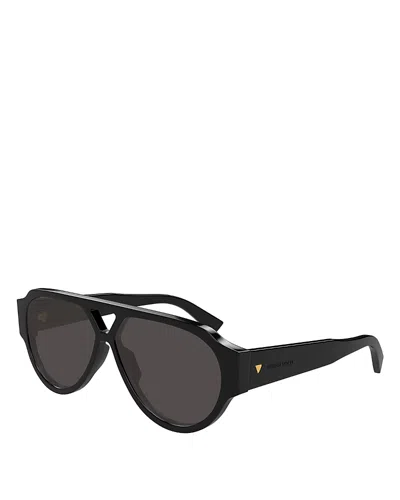 Bottega Veneta Pilot Sunglasses, 59mm In Black/gray Solid