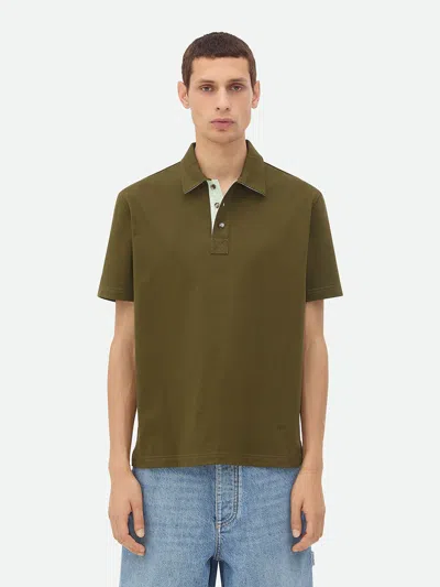 Bottega Veneta Short-sleeved Polo Shirt In Green