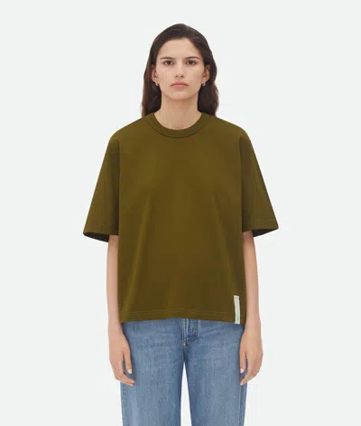 Bottega Veneta Pima Cotton Jersey T-shirt In Olive Oil