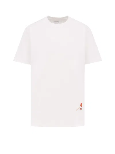Bottega Veneta Pima Cotton Jersey T-shirt With Match Embroidery In White