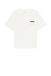 Bottega Veneta Pima Cotton T-shirt With Suede Patch In White