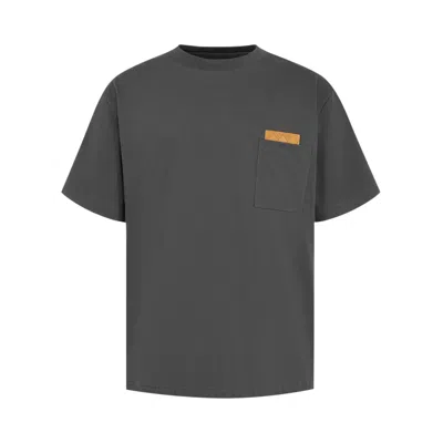 Pre-owned Bottega Veneta Pima Cotton Jersey T-shirt With Leather Detail 'nightfall' | Blue | Men's Size Xl