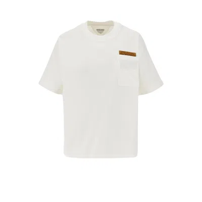Bottega Veneta Pocket Detail Crew Neck Short Sleeve Top In White