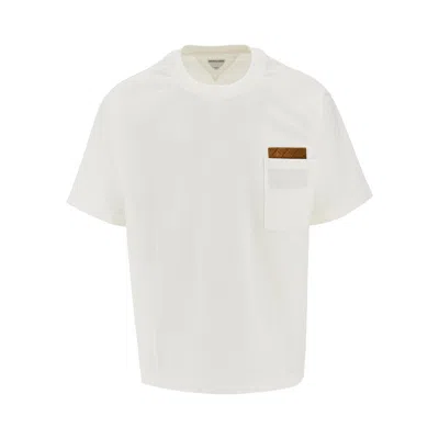 BOTTEGA VENETA PIMA COTTON T-SHIRT WITH SUEDE PATCH