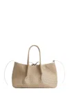 Bottega Veneta 'pinacoteca' Beige Reversible Shoulder Bag With Two Top Handles And Intrecciato Motif