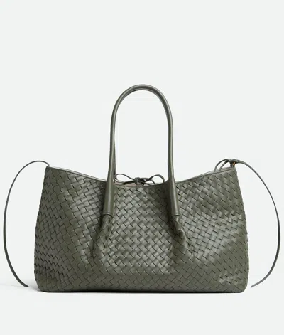Bottega Veneta Intrecciato Leather Pinacoteca Tote Bag In Green