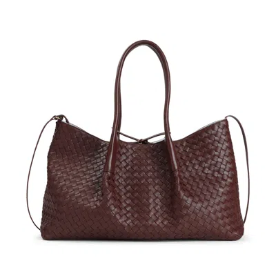 Bottega Veneta Pinacoteca Medium Leather Tote Bag In Red
