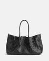 Bottega Veneta Pinacoteca Reversible Intrecciato Leather Tote In Black/fondant