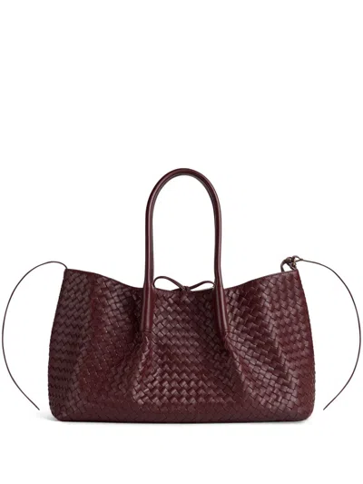 Bottega Veneta Pinacoteca Medium Leather Tote Bag In Red