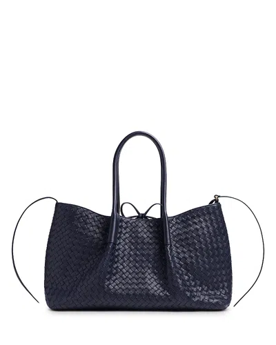 Bottega Veneta Pinacoteca Reversible Intrecciato Leather Tote In Blue