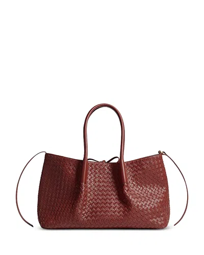 Bottega Veneta Pinacoteca Reversible Intrecciato Leather Tote In Burgundy