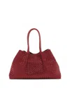 Bottega Veneta Pinacoteca Reversible Intrecciato Leather Tote In Madder Brown/lunar
