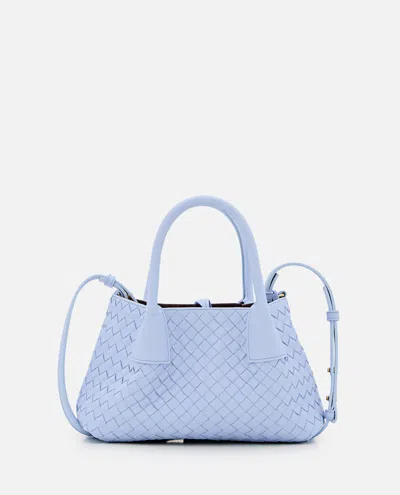 Bottega Veneta Small Leather Intrecciato Pinacoteca Tote Bag In Sky Blue