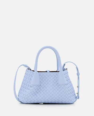 Bottega Veneta Small Leather Intrecciato Pinacoteca Tote Bag In Sky Blue
