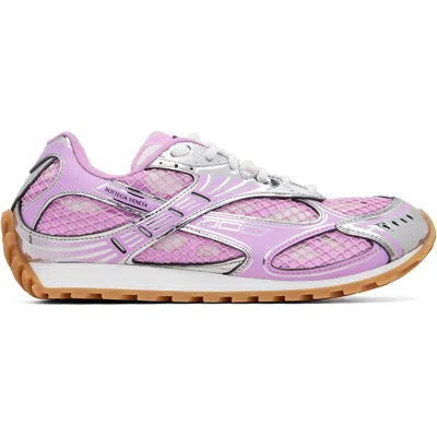 Bottega Veneta Pink & Silver Orbit Sneakers In Purple