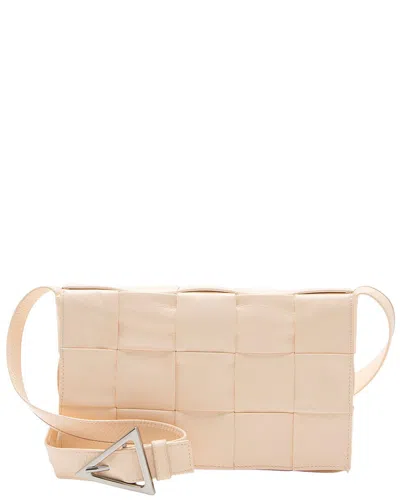 Bottega Veneta Pink Calfskin Leather Paper Cassette Crossbody (authentic Pre-  Loved) In Blue