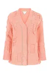 Bottega Veneta Women Pink Chenille Cardigan In Pink
